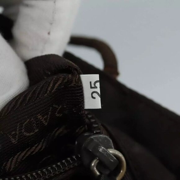 PRADA Hand Bag Nylon Brown Silver Auth - Picture 7 of 16